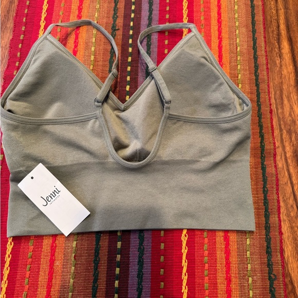 JENI Longline Bralette Bra NWT Medium Moss Green, Removable pads. NEW - Picture 7 of 7